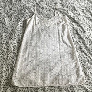 🤍 100% Cotton Elegant Joe Fresh White Eyelet Slip Dress | Size M